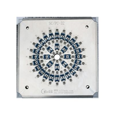 32 छेद कनेक्टर SC/UPC कठोर स्टेनलेस स्टील S136 फाइबर ऑप्टिक पॉलिशिंग जिग के साथ पॉलिशिंग फिक्स्चर