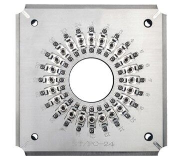 उच्च दक्षता और सम्मिलन हानि के लिए कठोर स्टेनलेस स्टील S136 के साथ फाइबर ऑप्टिक 24/32 कनेक्टर पॉलिशिंग फिक्स्चर ≤0.20dB