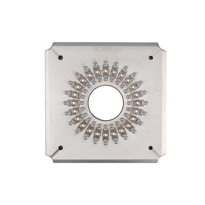 24-पोर्ट फाइबर ऑप्टिक पॉलिशिंग जिग 2.5 मिमी फेरुल होल्डर और स्टेनलेस स्टील एस136 FTTH उपयोग के लिए निर्माण