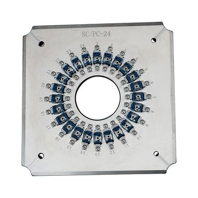 24 पोर्ट एससी यूपीसी फाइबर ऑप्टिक पॉलिशिंग फिक्स्चर के साथ कठोर स्टेनलेस स्टील S136 और सम्मिलन हानि ≤0.20dB